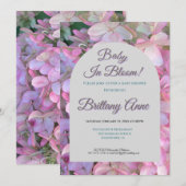 Baby in Bloom Hydrangea Baby Shower Invitation Einladung (Vorne/Hinten)