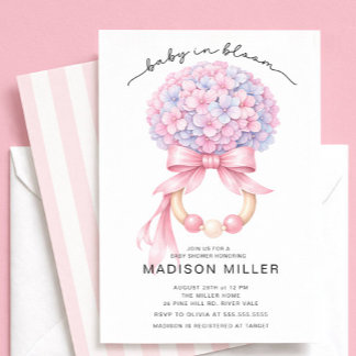 Baby in Bloom Hydrangea Baby Shower Invite Einladung