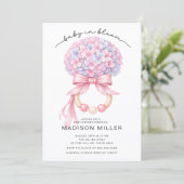 Baby in Bloom Hydrangea Baby Shower Invite Einladung (Stehend Vorderseite)