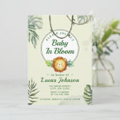 Baby in Bloom Jungle Shower Boy Einladung (Stehend Vorderseite)