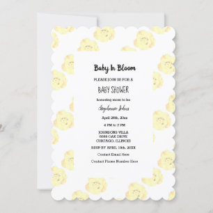 Baby in Bloom Kinderdusche Elegante Rose Niedlich Einladung