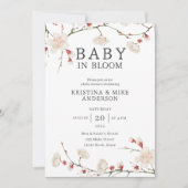 Baby in Bloom Kirry Blossom Dusche Einladung (Vorderseite)