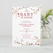 Baby in Bloom Kirry Blossom Dusche Einladung (Stehend Vorderseite)