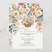 Baby in Bloom Körbchen für Blume Kinderdusche Einladung (Vorne/Hinten)