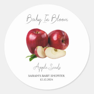 Baby in Bloom l Apple Seeds Baby Dusche Runder Aufkleber
