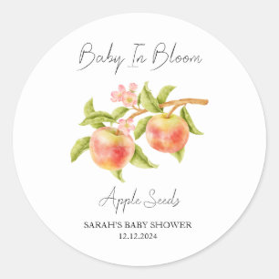 Baby in Bloom l Apple Seeds Baby Dusche Runder Aufkleber