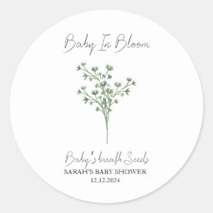Baby in Bloom l Baby Atem Babydusche Runder Aufkleber
