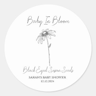 Baby in Bloom l Black mit Augen Sushan Samen Baby Runder Aufkleber