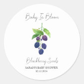 Baby in Bloom l BlackBerry Seeds Kinderdusche Runder Aufkleber (Vorderseite)