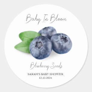 Baby in Bloom l Blueberry Seeds Baby Dusche Runder Aufkleber
