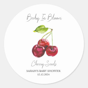 Baby in Bloom l Cherry Seeds Baby Dusche Runder Aufkleber
