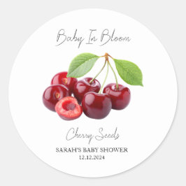 Baby in Bloom l Cherry Seeds Baby Dusche Runder Aufkleber