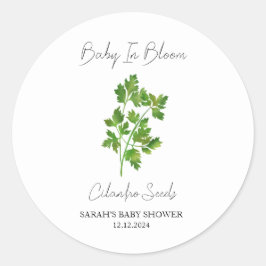 Baby in Bloom l Cilantro Seeds Kinderdusche Runder Aufkleber