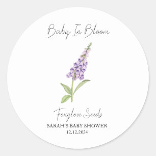 Baby in Bloom l Foxglove Seeds Kinderdusche Runder Aufkleber