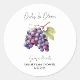 Baby in Bloom l Grape Seeds Kinderdusche Runder Aufkleber