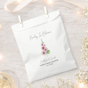 Baby in Bloom l Hollyhock Seeds Baby Dusche Geschenktütchen