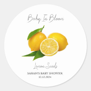 Baby in Bloom l Lemon Seeds Baby Dusche Runder Aufkleber