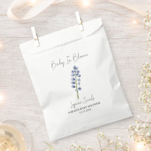Baby in Bloom l Lupine Seeds Kinderdusche Geschenktütchen (Ausgeschnitten)