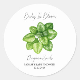 Baby in Bloom l Oregano Samen Kinderdusche Runder Aufkleber