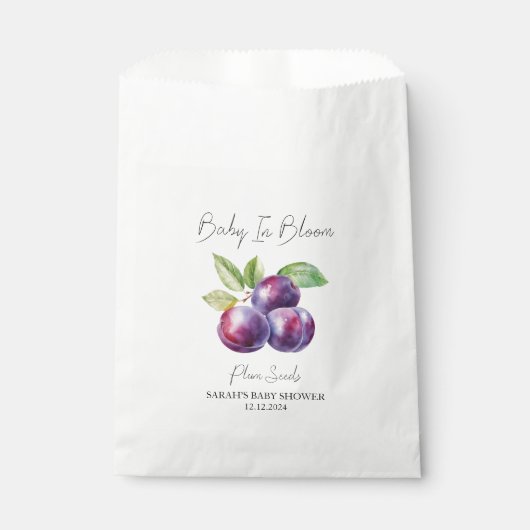 Baby in Bloom l Plum Seeds Babydusche Geschenktütchen (Vorderseite)