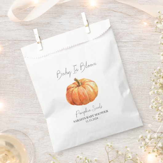 Baby in Bloom l Pumpkin Seeds Baby Dusche Geschenktütchen (Ausgeschnitten)
