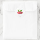 Baby in Bloom l Raspberry Samen Baby Dusche Runder Aufkleber (Tasche)