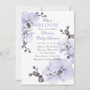 Baby in Bloom Lavendel-Orchideen-Baby-Shower-Einla Einladung