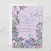 Baby in Bloom Lavender Lilac Floral Baby Dusche Einladung (Vorderseite)