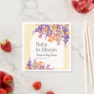 Baby in Bloom Lebendige Frühlingsblumen Babydusche Serviette