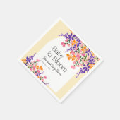 Baby in Bloom Lebendige Frühlingsblumen Babydusche Serviette (Ecke)