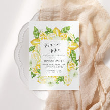 Baby in Bloom Lemon Bouquet Babydusche Einladung