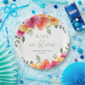Baby in Bloom leuchtend Frühling Sommerdusche Pappteller (Party)