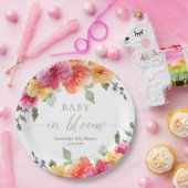 Baby in Bloom leuchtend Frühling Sommerdusche Pappteller (Party)