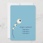 Baby in Bloom Light Blue Boy Baby Dusche Einladung (Rückseite)