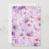 Baby in Bloom Lila Butterfly Babydusche Einladung (Rückseite)