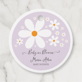 Baby in Bloom Lila Daisy Baby Shower Geschenkanhänger