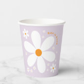 Baby in Bloom Lila Daisy Baby Shower Pappbecher (Vorderseite)