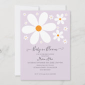 Baby in Bloom Lila Daisy Kinderdusche Einladung (Vorderseite)