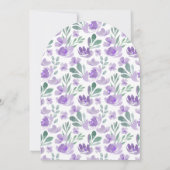 Baby in Bloom Lila Watercolor Kinderdusche Einladung (Rückseite)