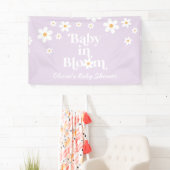 Baby in Bloom Lilac Daisy Boho Duschbanner Banner (Insitu)