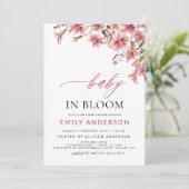 Baby in Bloom Lilies All in One Floral Baby Dusche Einladung (Stehend Vorderseite)