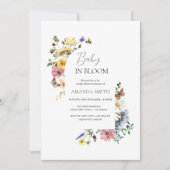 Baby in Bloom Meadow Wildblumen Dusche Einladung (Vorderseite)