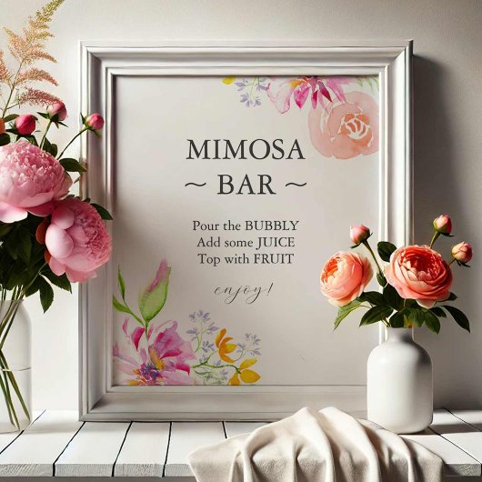 Baby In Bloom Mimosa Bar Schild