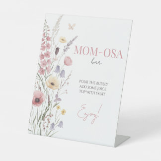 Baby in Bloom Momosa Wildflowers Sign Sockelschild