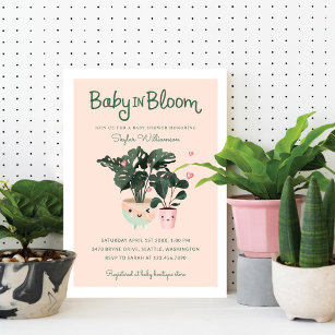 Baby in Bloom Mutter & Baby Girl Potted Pflanze Einladung