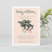 Baby in Bloom Mutter & Baby Girl Potted Pflanze Einladung (Stehend Vorderseite)