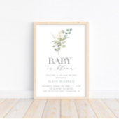 Baby in Bloom Neutral Baby Dusche Willkommen Poster