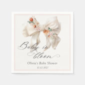 Baby in Bloom Neutral Floral Bow Babydusche Serviette (Vorderseite)