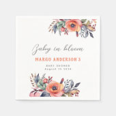 Baby in Bloom Niedlich Peach Garden Rustikal Serviette (Vorderseite)