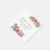 Baby in Bloom Niedlich Peach Garden Rustikal Serviette (Ecke)